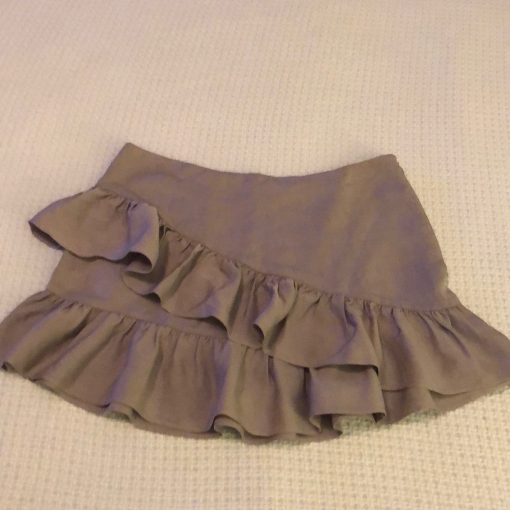 London Jean grey ruffle skirt